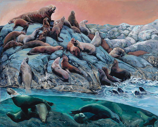 Sea Lion Colony _Rock_underwater